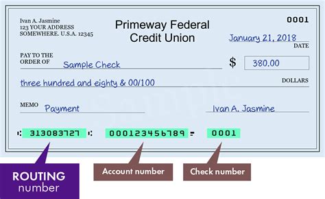 primeway federal credit union routing number